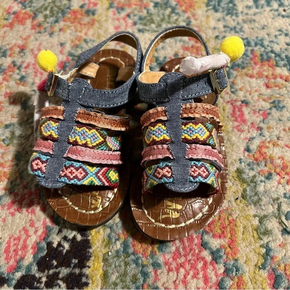 Sam Edelman Noa chambray sandals baby girl size 7